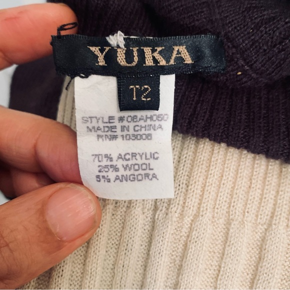 Yuka Wool mix and lace turtleneck sweater Size T2 - Picture 3 of 11